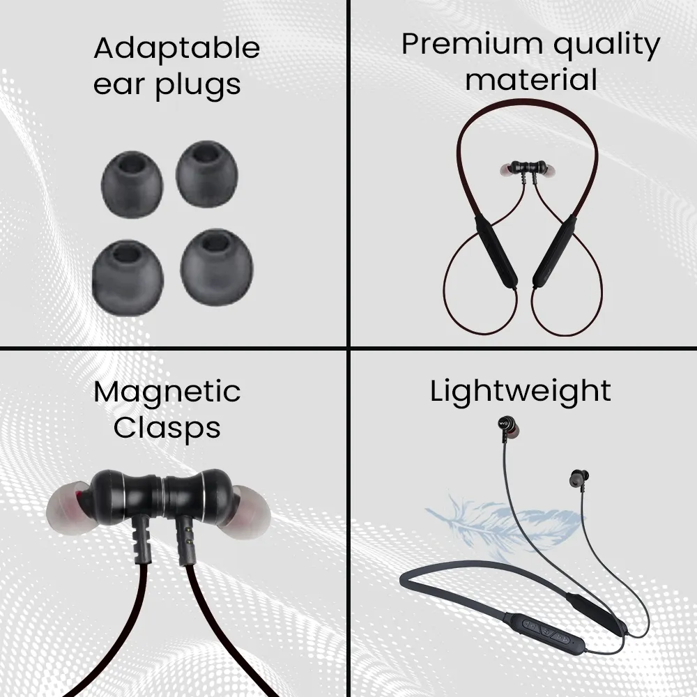 EVM Bluetooth Neckband Earphone Ensport (NB-027) Black view 5